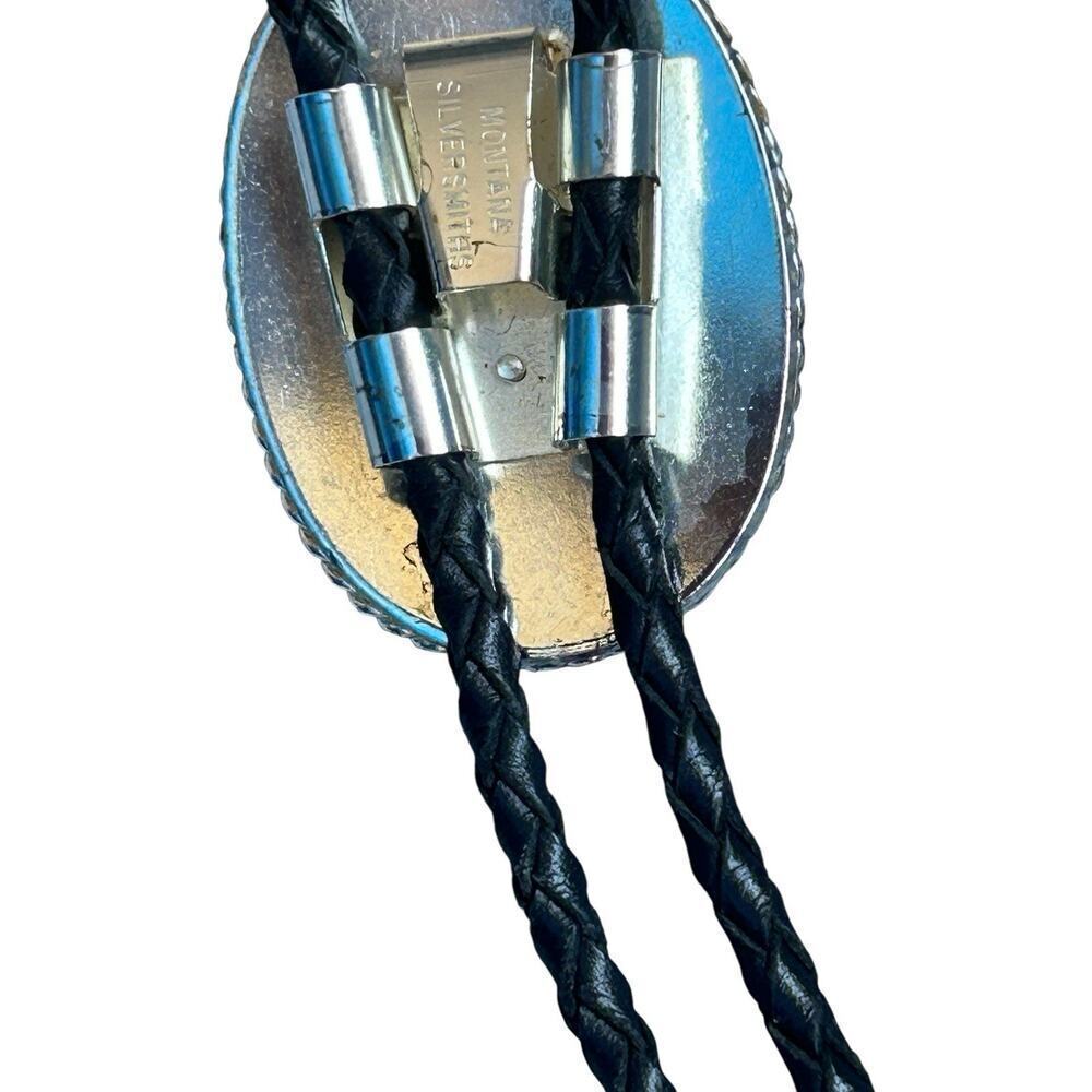 Vintage Montana Silversmiths Flying Eagle Silver Bolo Tie Western Americana - Picture 7 of 10